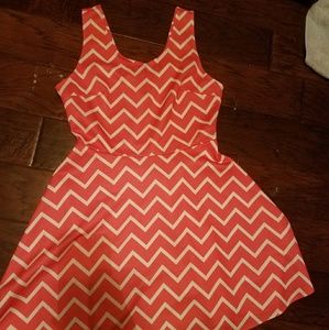 Cute peach and white chevron dress